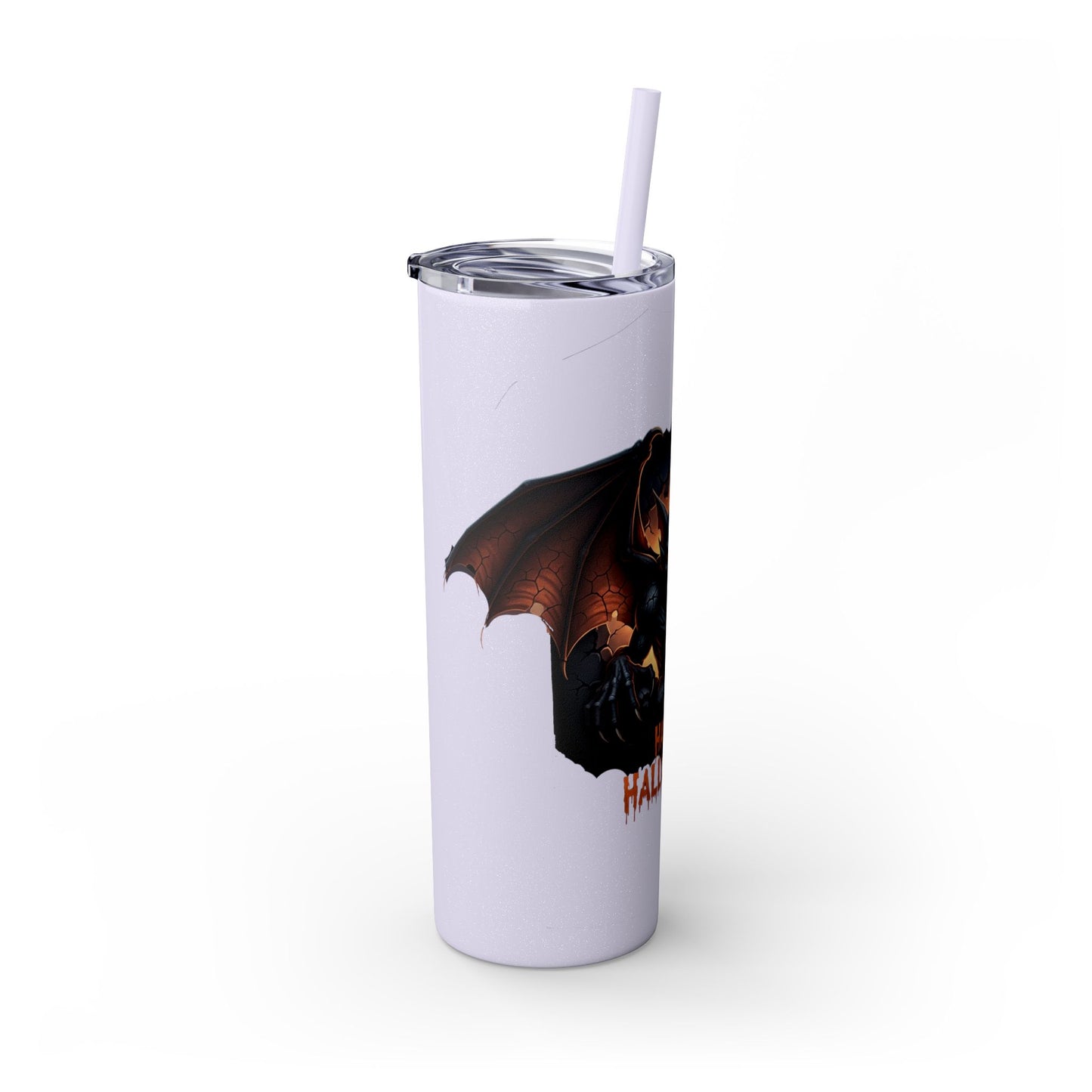Halloween Gargoyle Skinny Tumbler with Straw, Spooky Drinkware, Perfect for Parties, Fall Decor, Trick or Treat Gifts