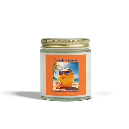 Sandy Shores Scented Candle - Coconut Apricot Wax | 4oz & 9oz | Relaxing Beach Vibes