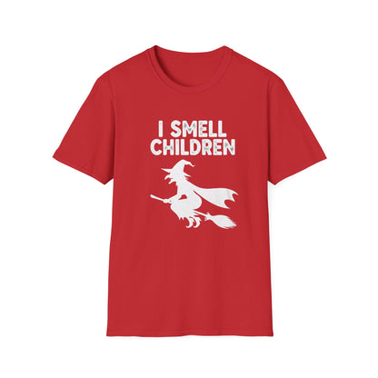 Funny I Smell Children Witch Parity Unisex Softstyle T-Shirt - I Smell Children, Gift for Parents, Humor Tee, Casual Wear, Halloween Party, Fun Outfit