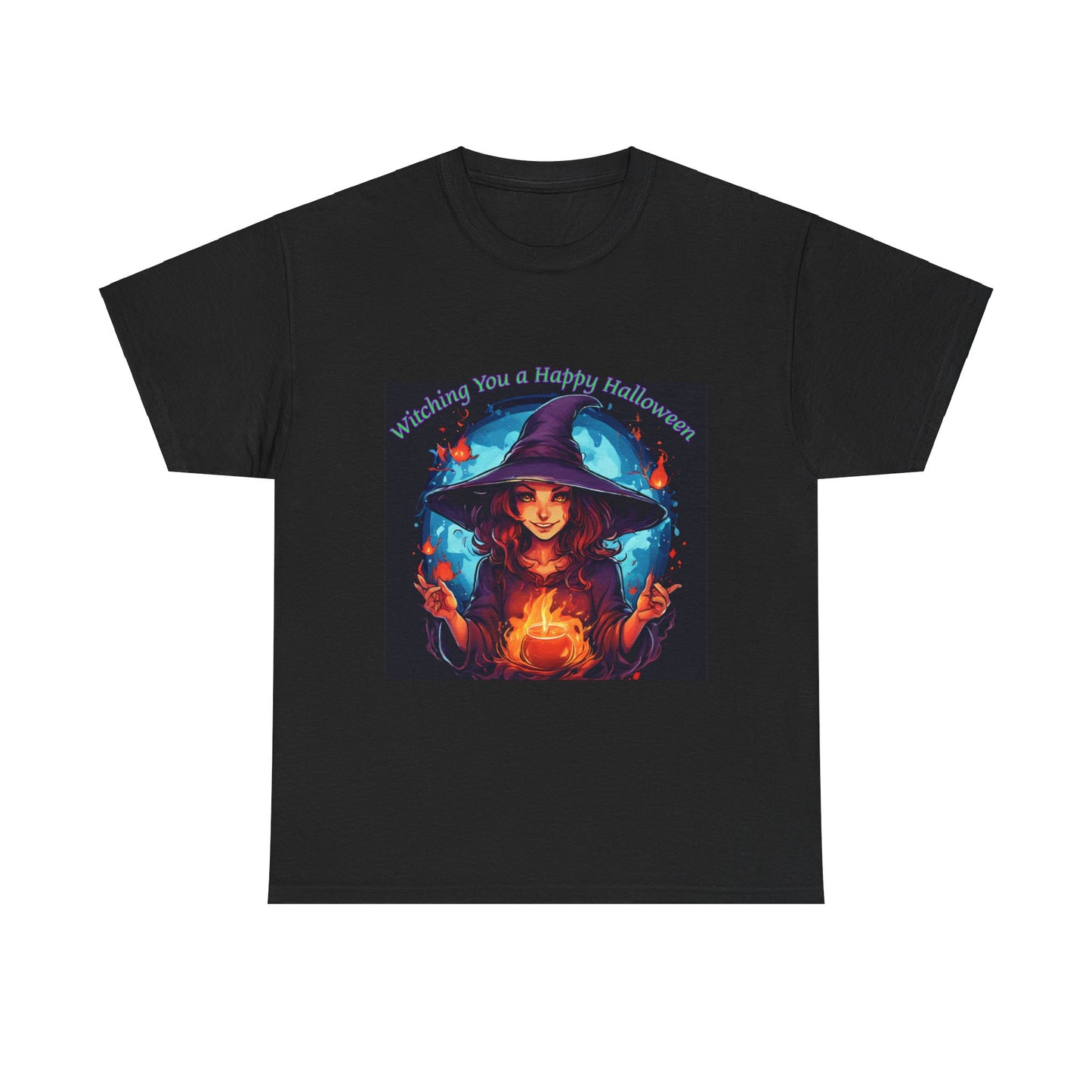 Halloween Witch Unisex Heavy Cotton Tee - Witching You a Happy Halloween