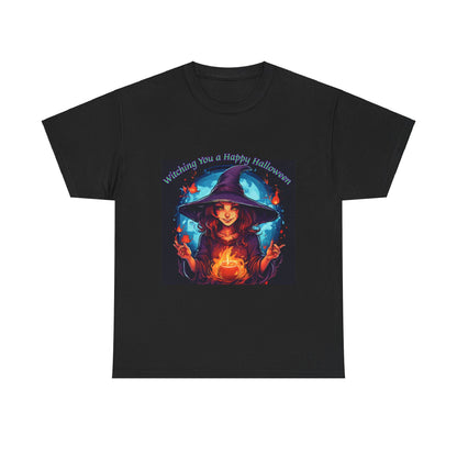 Halloween Witch Unisex Heavy Cotton Tee - Witching You a Happy Halloween