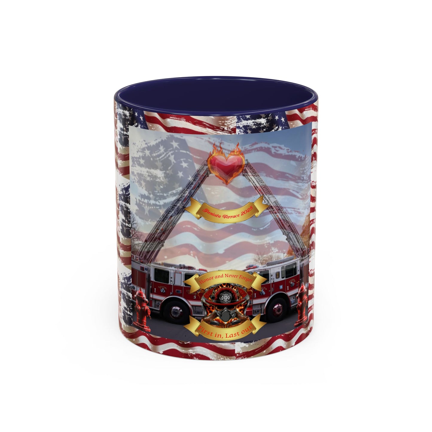 Juniata Terrace Fire 2025 Patriotic Firefighter Accent Coffee Mug - 11oz & 15oz