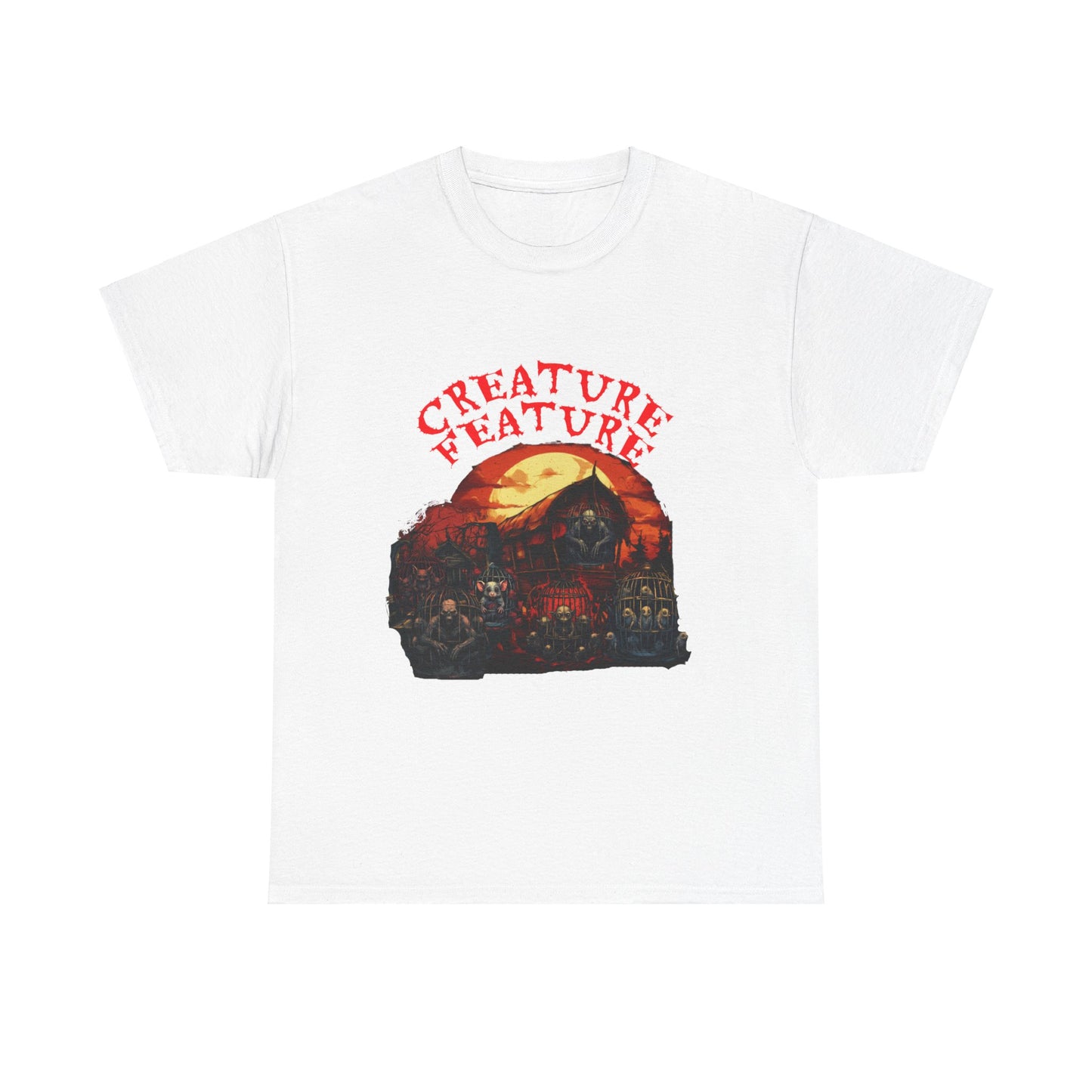 Creature Feature Unisex Heavy Cotton Tee - Spooky Halloween Shirt