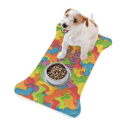 Personalized Colorful Pet Feeding Mat - Customizable with Your Pet's Name