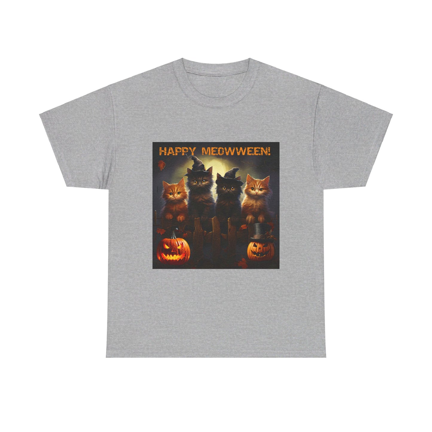 Happy Meowween Unisex Heavy Cotton Tee