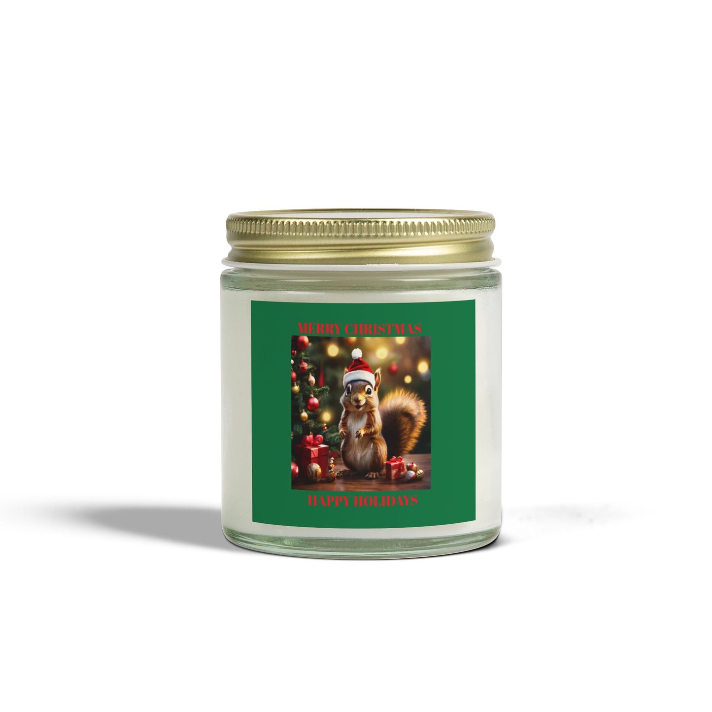 Scented Candles - Merry Christmas Holiday Decor with Festive Squirrel