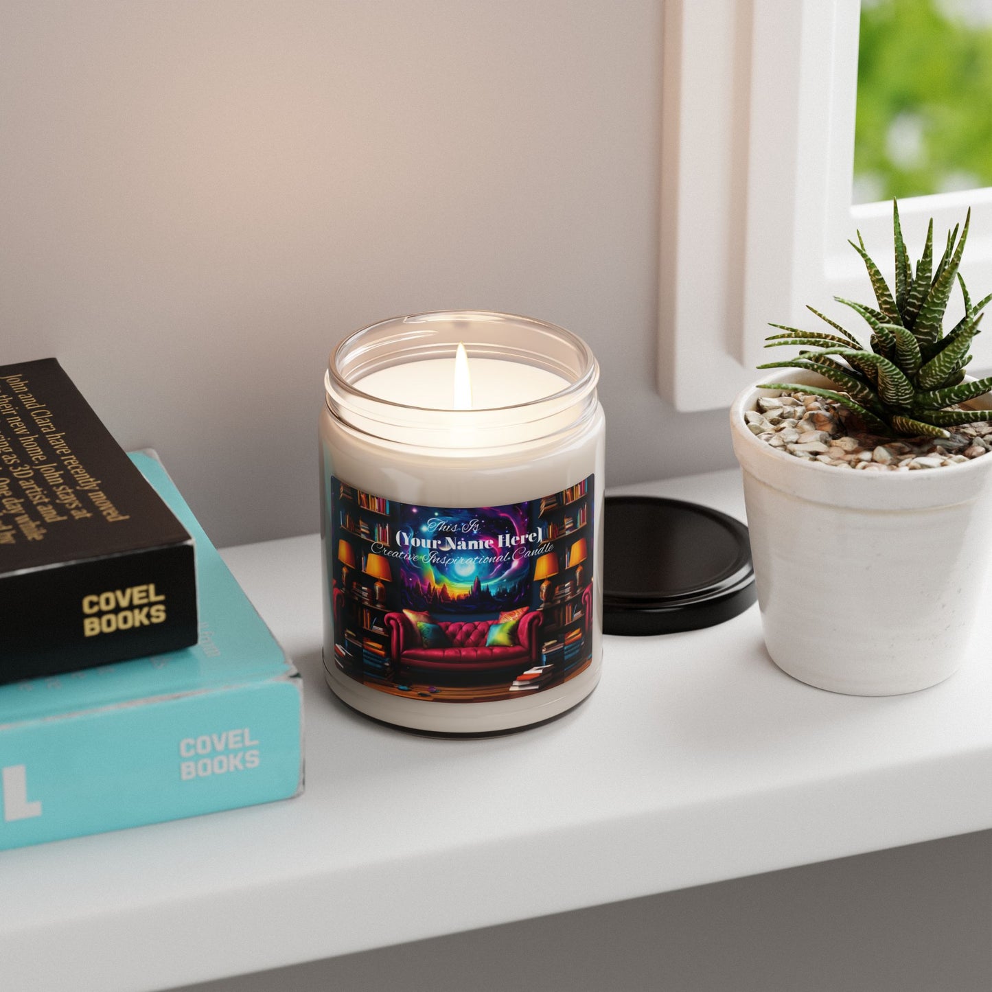 Cozy Reading Nook Customizable Your Name Here Scented Soy Candle - 9oz