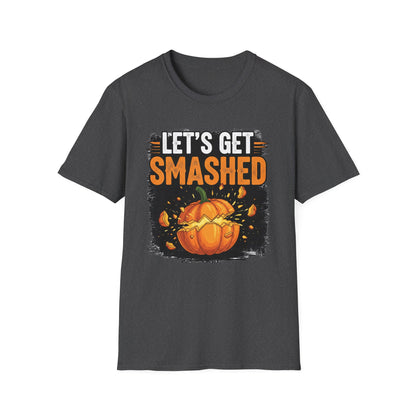Halloween Pumpkin Lets Get Smashed Graphic T-Shirt, Fall Unisex Tee, Let's Get Smashed Halloween Shirt, Casual Halloween Apparel, Fun Pumpkin Shirt
