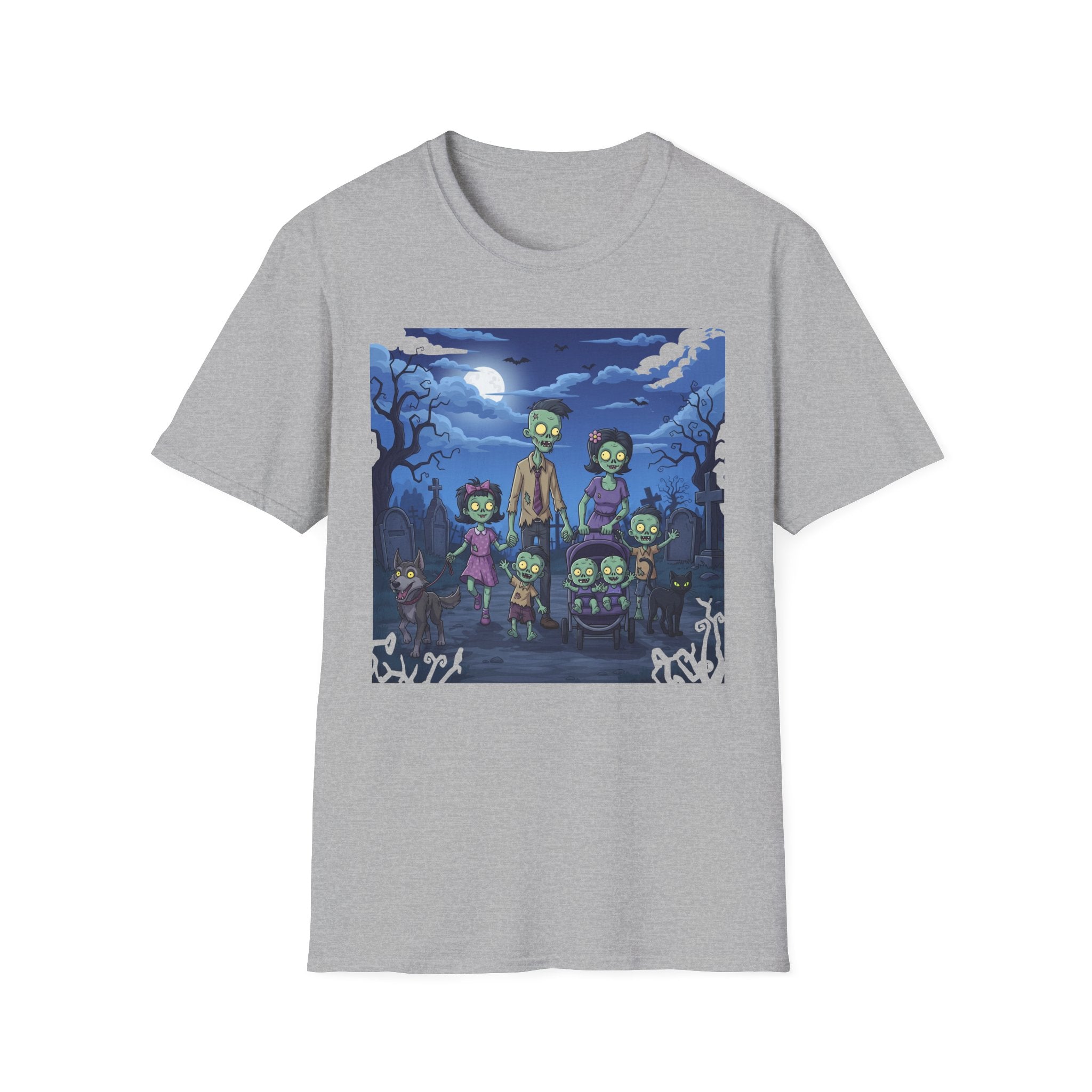 Zombie Family Halloween T-Shirt, Unisex Softstyle Tee for Men & Women, Funny Halloween Gift, Spooky Costume Top, Perfect for Halloween [...]