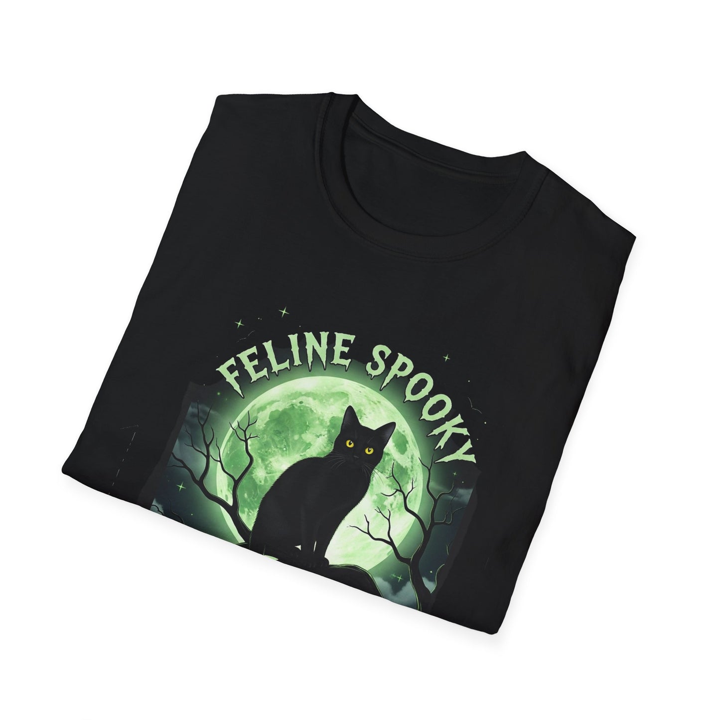 Feline Spooky Halloween T-Shirt, Cat Lovers Tee, Unisex Graphic Shirt, Fall Festive Apparel, Halloween Party Outfit