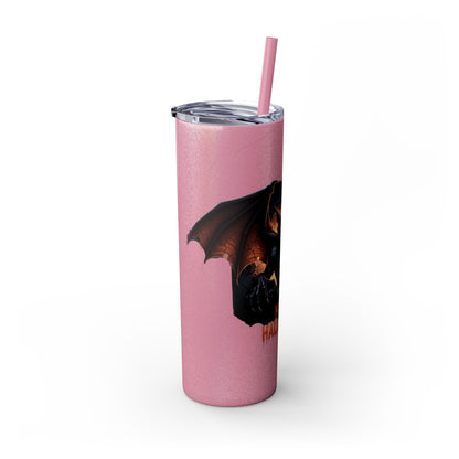 Halloween Gargoyle Skinny Tumbler with Straw, Spooky Drinkware, Perfect for Parties, Fall Decor, Trick or Treat Gifts