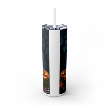 Halloween Mr. Pickle Tumbler, 20oz Skinny Tumbler with Straw, Fun for Parties, Trick or Treat, Kids Gift, Spooky Decor