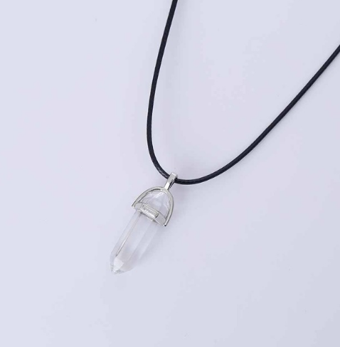 Jewelry Alien blasting necklace hex pendant necklace two pointed natural stone necklace Korean version of the source