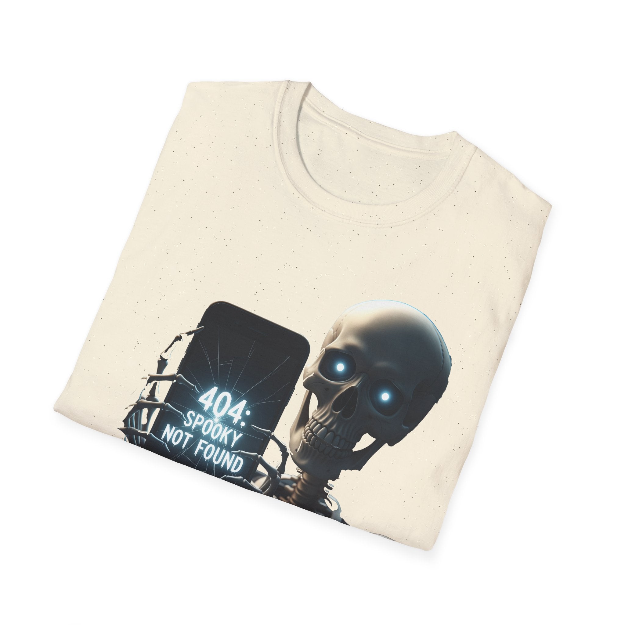 404 Spooky Not Found Skeleton T-Shirt, Halloween Tee, Unisex Graphic Shirt, Casual Wear, Fun Halloween Gift