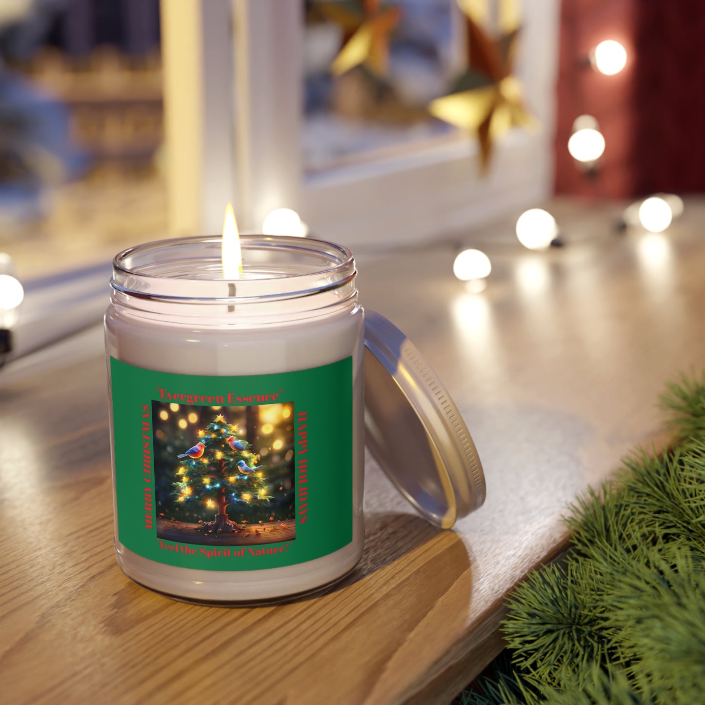 Evergreen Essence Scented Candle - Holiday Decor & Gift Idea