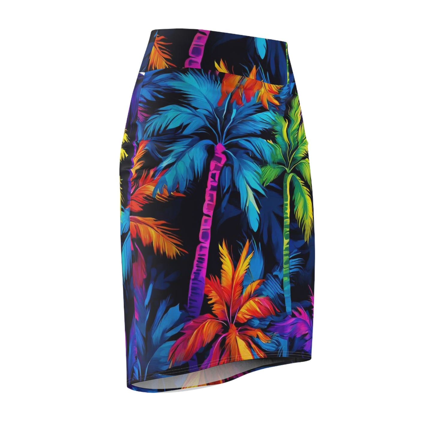 Rainbow Palm Tree Women's Pencil Skirt (AOP)