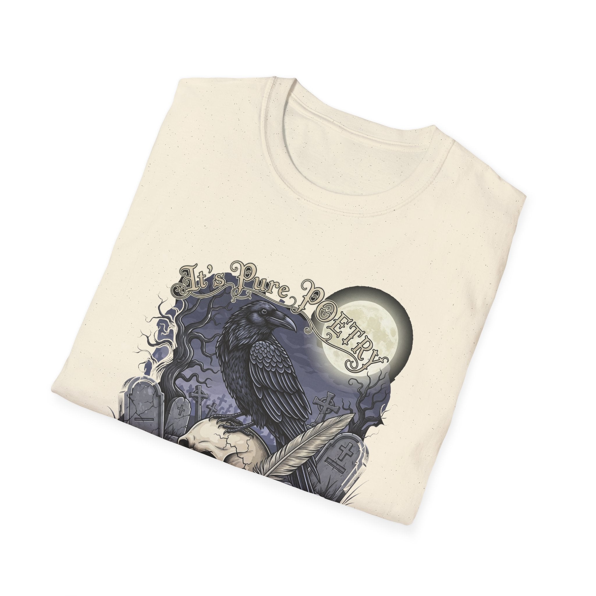 Gothic Its Pure POEtry  Graphic T-Shirt, Unisex Softstyle Tee for Halloween, Horror Fans, Casual Wear, Gift for Occasions