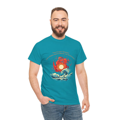 Unisex Heavy Cotton Tee - "Hurricane Season" Design for Beach Lovers & Ocean Enthusiasts