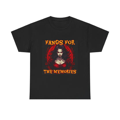 Fangs For The Memories Unisex Heavy Cotton Tee - Gothic Halloween T-Shirt