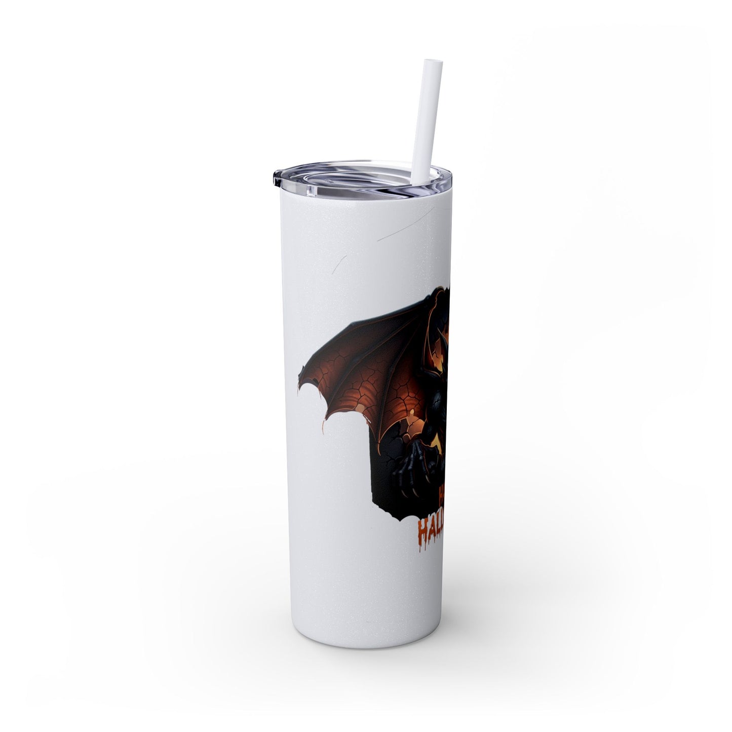 Halloween Gargoyle Skinny Tumbler with Straw, Spooky Drinkware, Perfect for Parties, Fall Decor, Trick or Treat Gifts