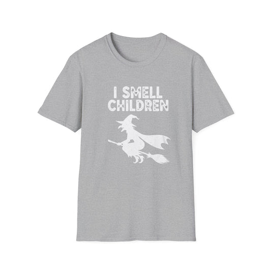 Funny I Smell Children Witch Parity Unisex Softstyle T-Shirt - I Smell Children, Gift for Parents, Humor Tee, Casual Wear, Halloween Party, Fun Outfit
