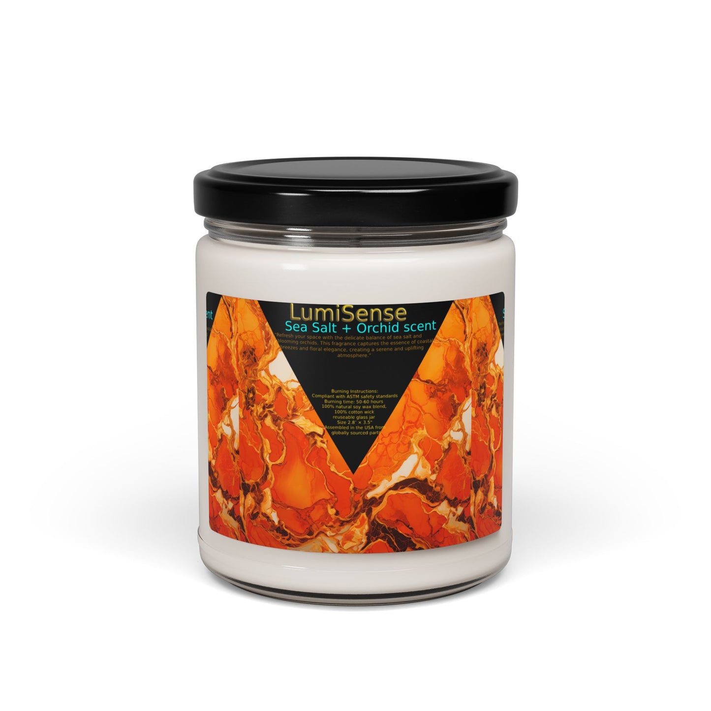 LumiSense Sea Salt + Orchid Scented Soy Candle - 9oz Aromatherapy