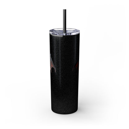 Halloween Gargoyle Skinny Tumbler with Straw, Spooky Drinkware, Perfect for Parties, Fall Decor, Trick or Treat Gifts