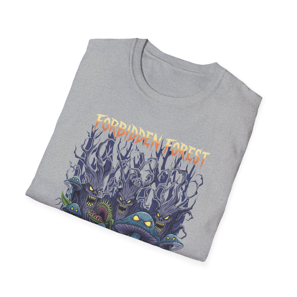 Forbidden Forest Graphic T-Shirt for Nature Lovers & Mystical Vibes, Gift for Halloween, Casual Wear, Adventure Tee, Unique Design