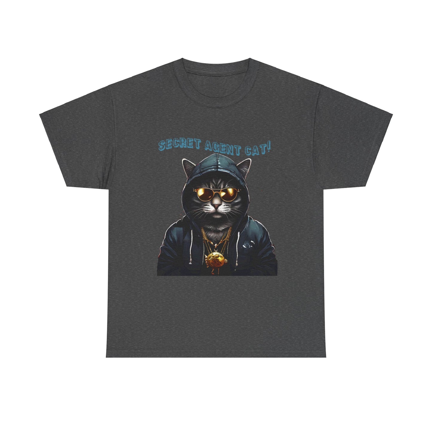 Secret Agent Cat Unisex Heavy Cotton Tee