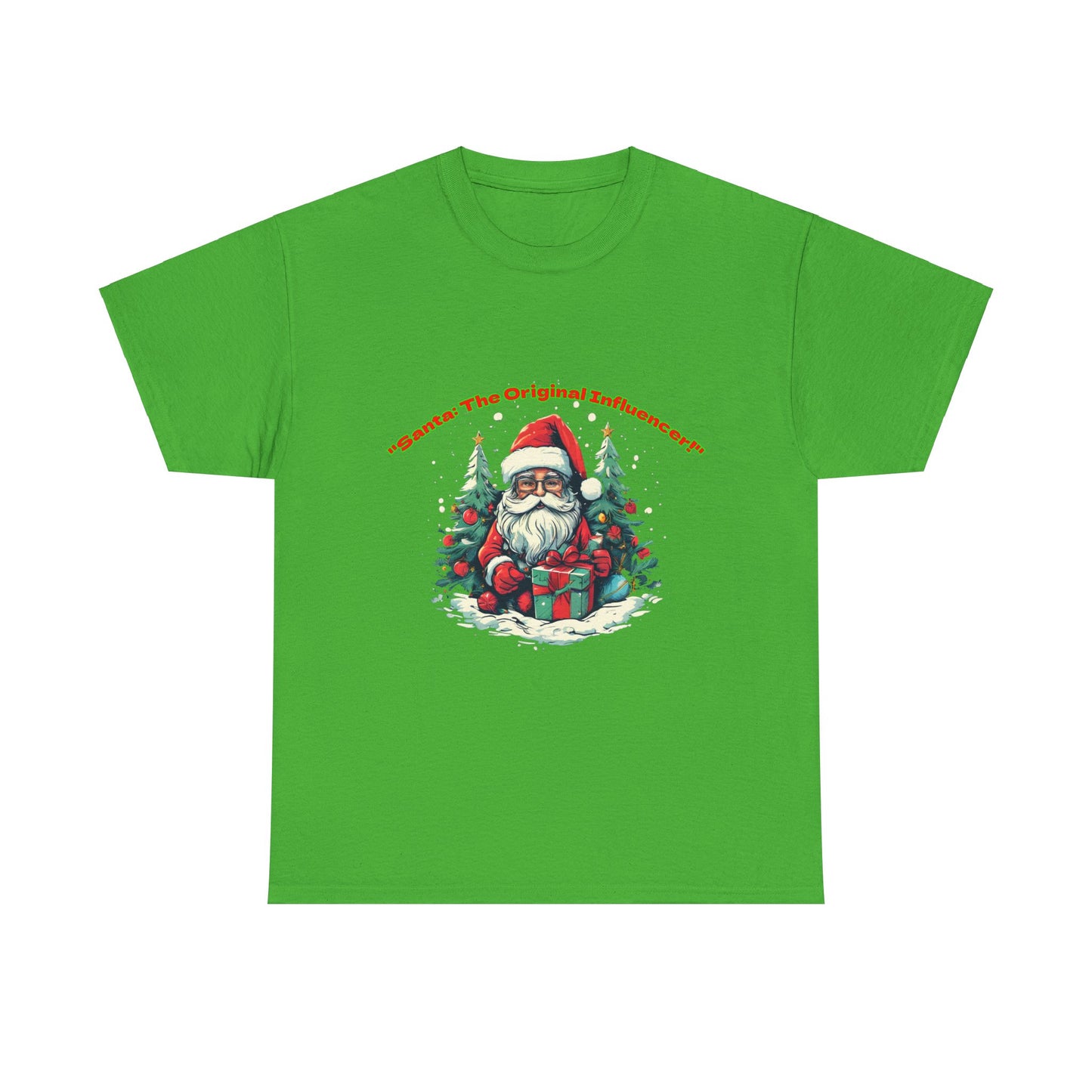 Festive Santa Unisex Heavy Cotton Tee - Perfect for Holiday Cheer Santa The Original Influencer