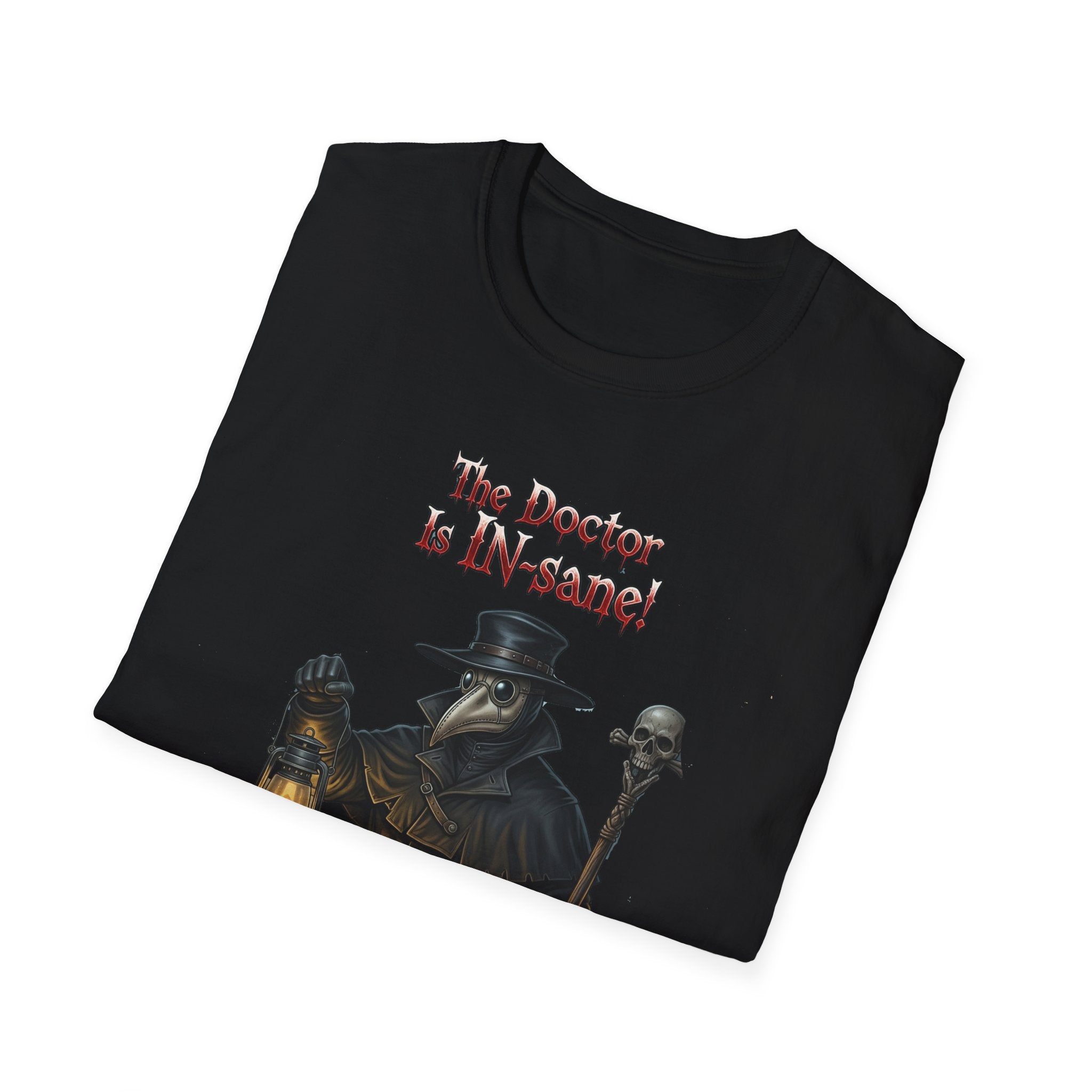 Gothic Plague In-sane Doctor T-Shirt, Unisex Softstyle Tee, Spooky Halloween Tee, Halloween Costume Shirt, Gift for Whovians, Dark Humor [...]