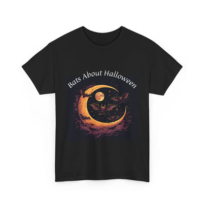 Bats About Halloween Unisex Heavy Cotton Tee – Spooktacular Fall Apparel