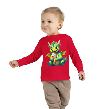 Cute Dragon Toddler Long Sleeve Tee - Perfect for Kids' Birthdays & Playtime