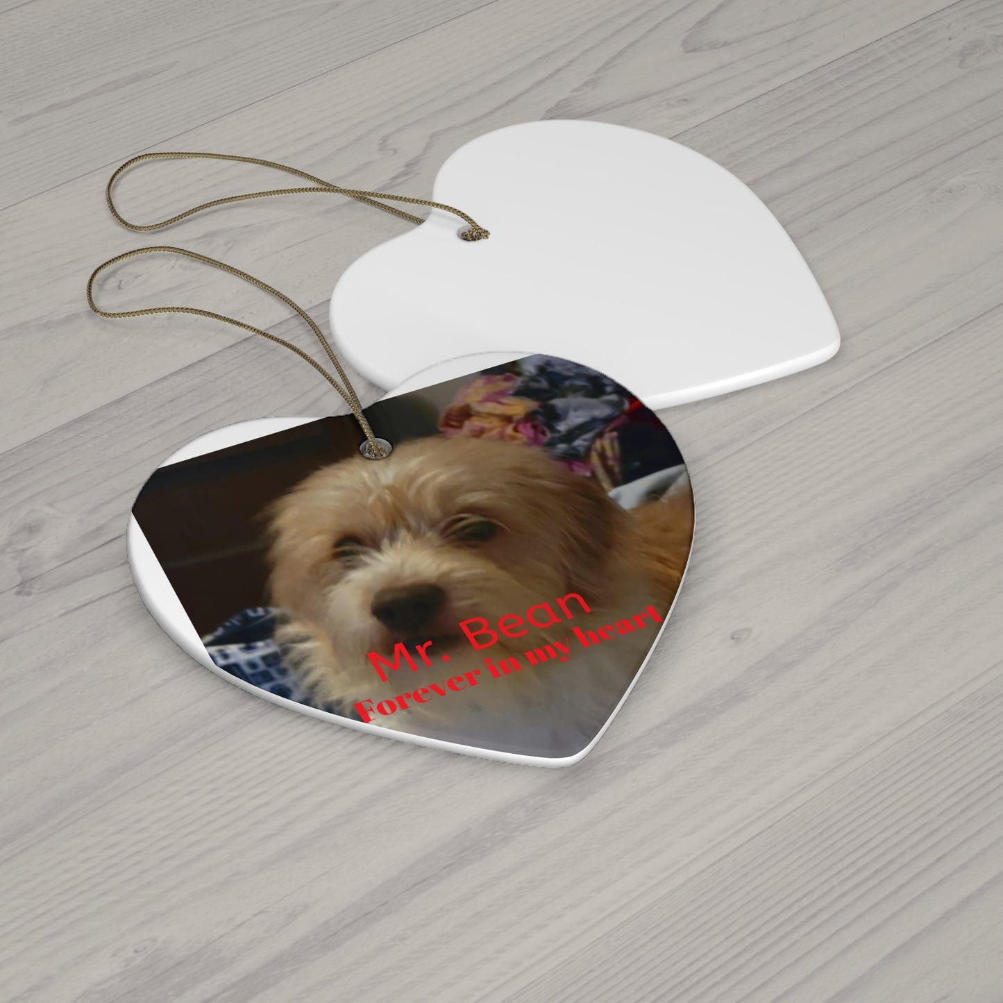 Personalized Pet Memorial Ceramic Ornament - Forever in My Heart - Star Shape