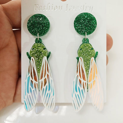 Alien spaceship acrylic earrings