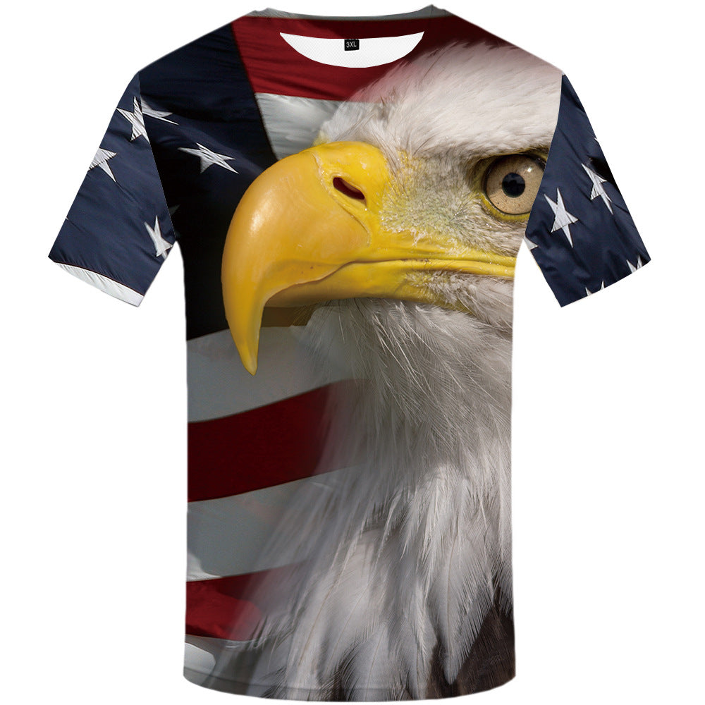 Washington 3d Foreign Trade Round Neck Short Sleeve