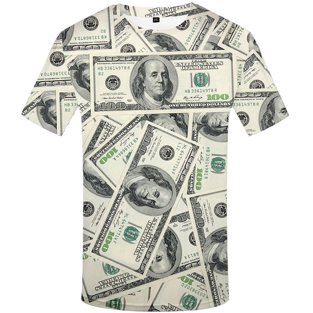 Washington 3d Foreign Trade Round Neck Short Sleeve