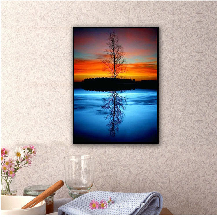 Diamond Painting, Reflection, Tree Decoration, Digital Oil Painting, Cross Stitch