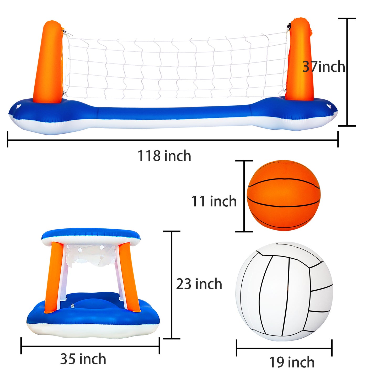 Water Volleyball Rack, Inflatable Basketball, Swimming Pool, Beach Water Games, Water Raft Ball