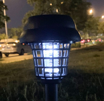 Cross-Border Solar Mosquito Killing Lamp Insecticidal WhiteLight Purple Outdoor Lawn Lamp LED Electronic Mosquito Repellent Lamp