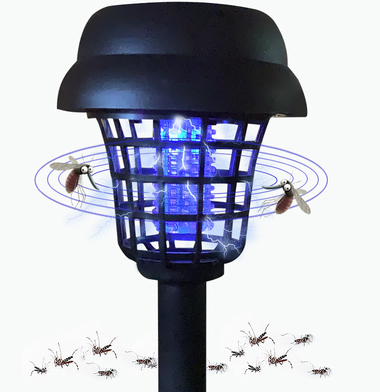 Cross-Border Solar Mosquito Killing Lamp Insecticidal WhiteLight Purple Outdoor Lawn Lamp LED Electronic Mosquito Repellent Lamp