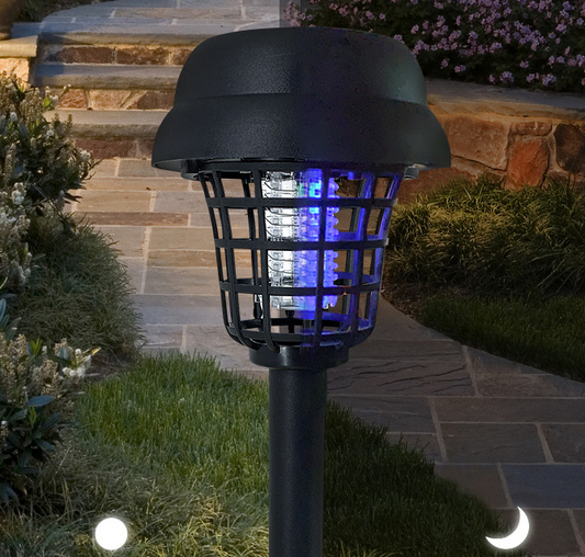 Cross-Border Solar Mosquito Killing Lamp Insecticidal WhiteLight Purple Outdoor Lawn Lamp LED Electronic Mosquito Repellent Lamp