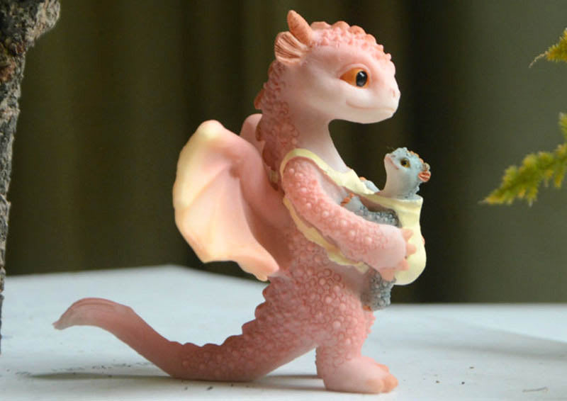 Cartoon Little Dragon Decoration Dinosaur Doll Resin