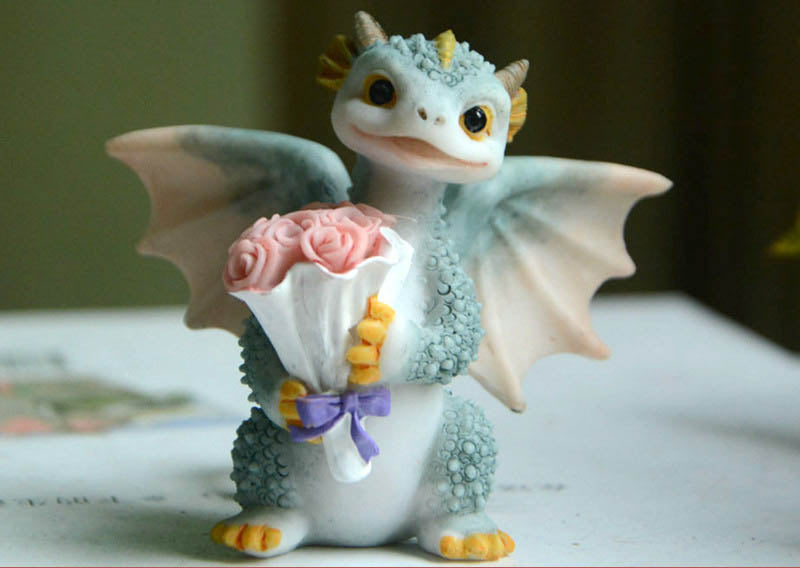 Cartoon Little Dragon Decoration Dinosaur Doll Resin