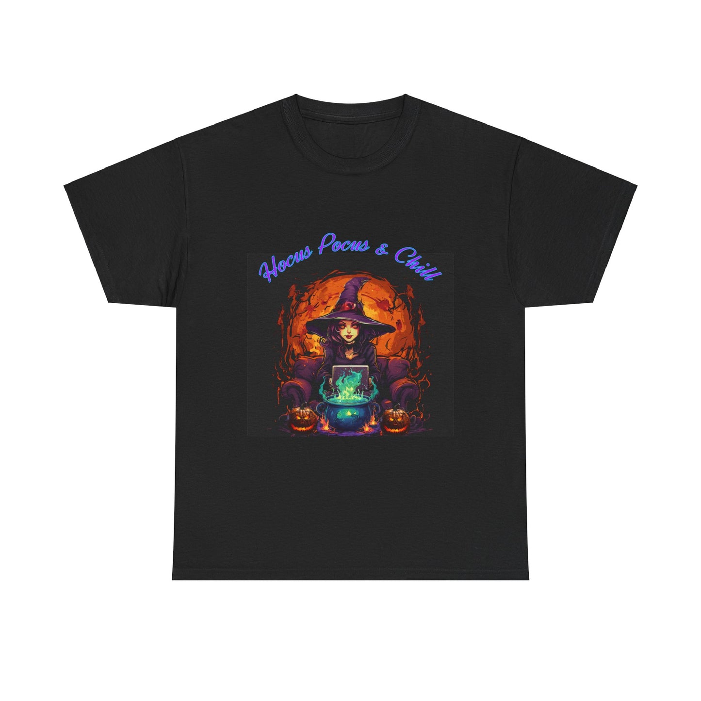 Hocus Pocus & Chill Unisex Heavy Cotton Tee - Perfect for Halloween Celebrations