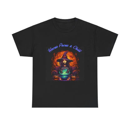 Hocus Pocus & Chill Unisex Heavy Cotton Tee - Perfect for Halloween Celebrations