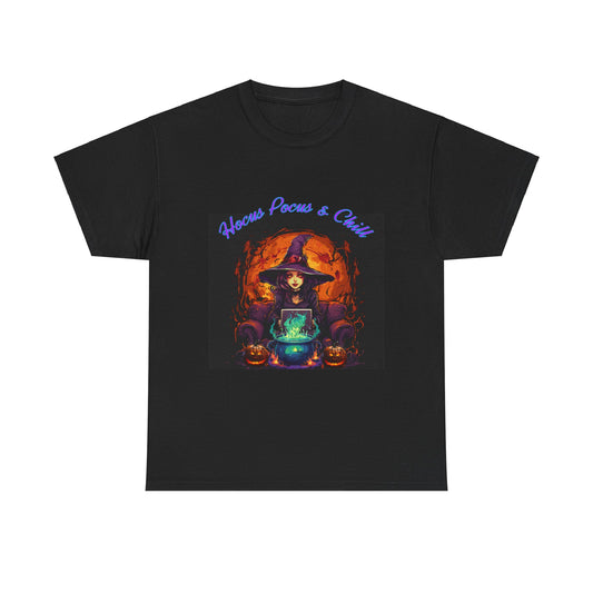 Hocus Pocus & Chill Unisex Heavy Cotton Tee - Perfect for Halloween Celebrations