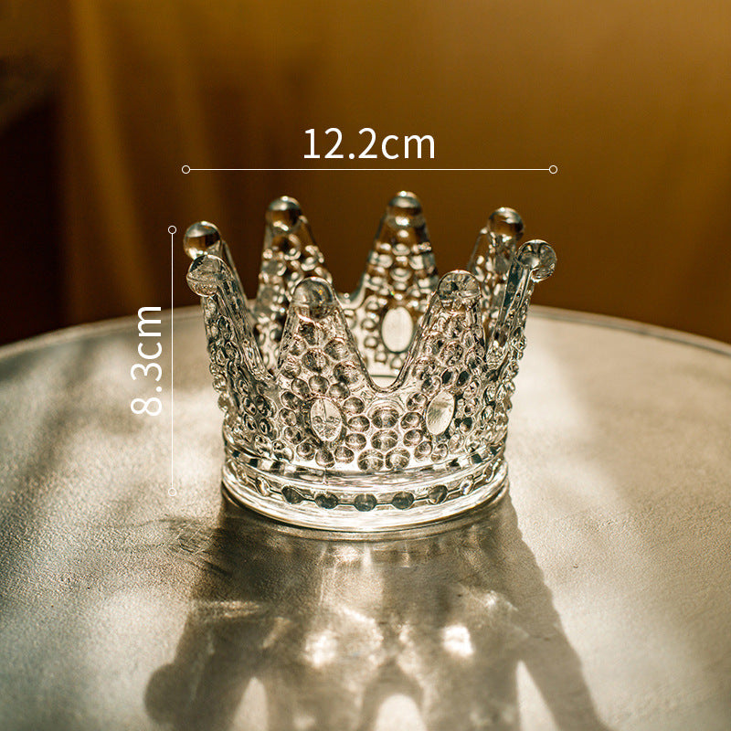 Crown Ashtray Glass Candle Holder Home Decor Smoking Accessories Gift For Men