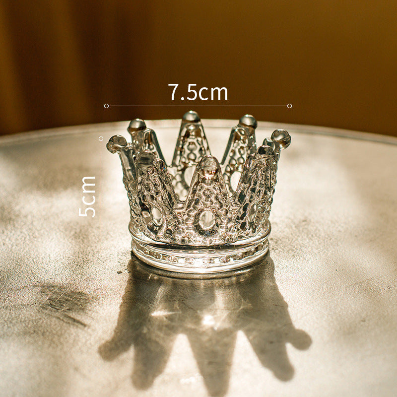 Crown Ashtray Glass Candle Holder Home Decor Smoking Accessories Gift For Men