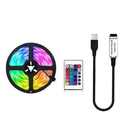 LED5050 Blackboard Epoxy RGB Light With IP65 Mini 24-key Remote Control TV Background Decoration Soft Light Strip Set